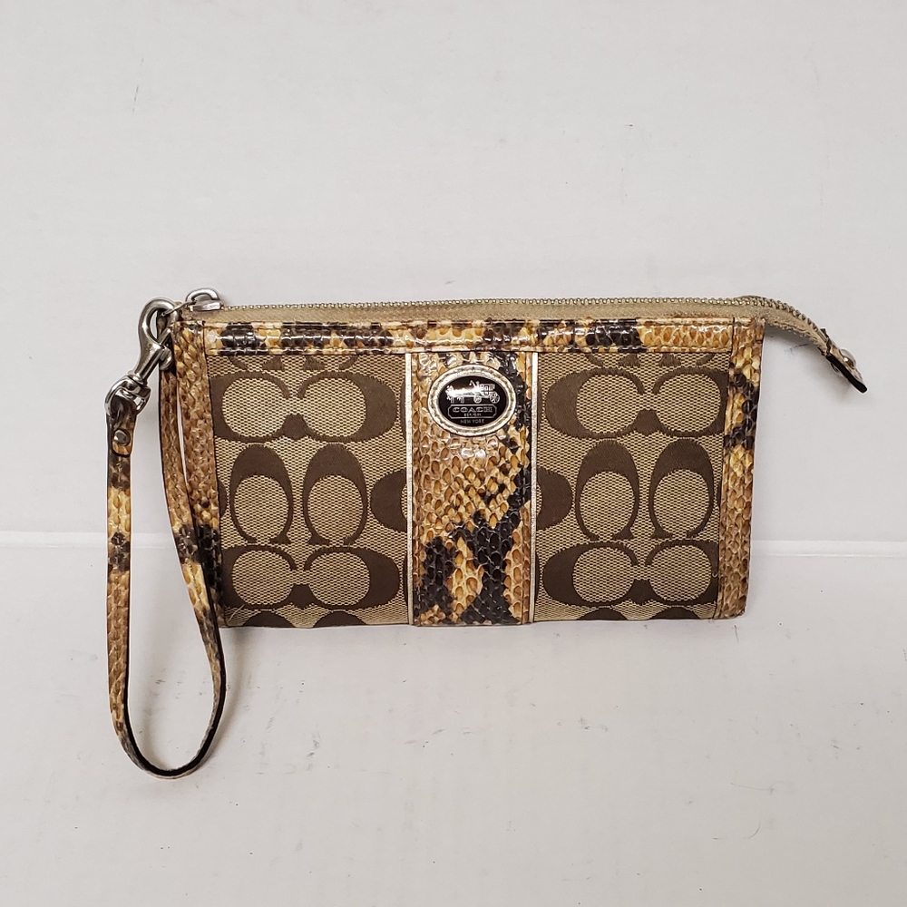 Coach Wristlet Wallet Snake Print